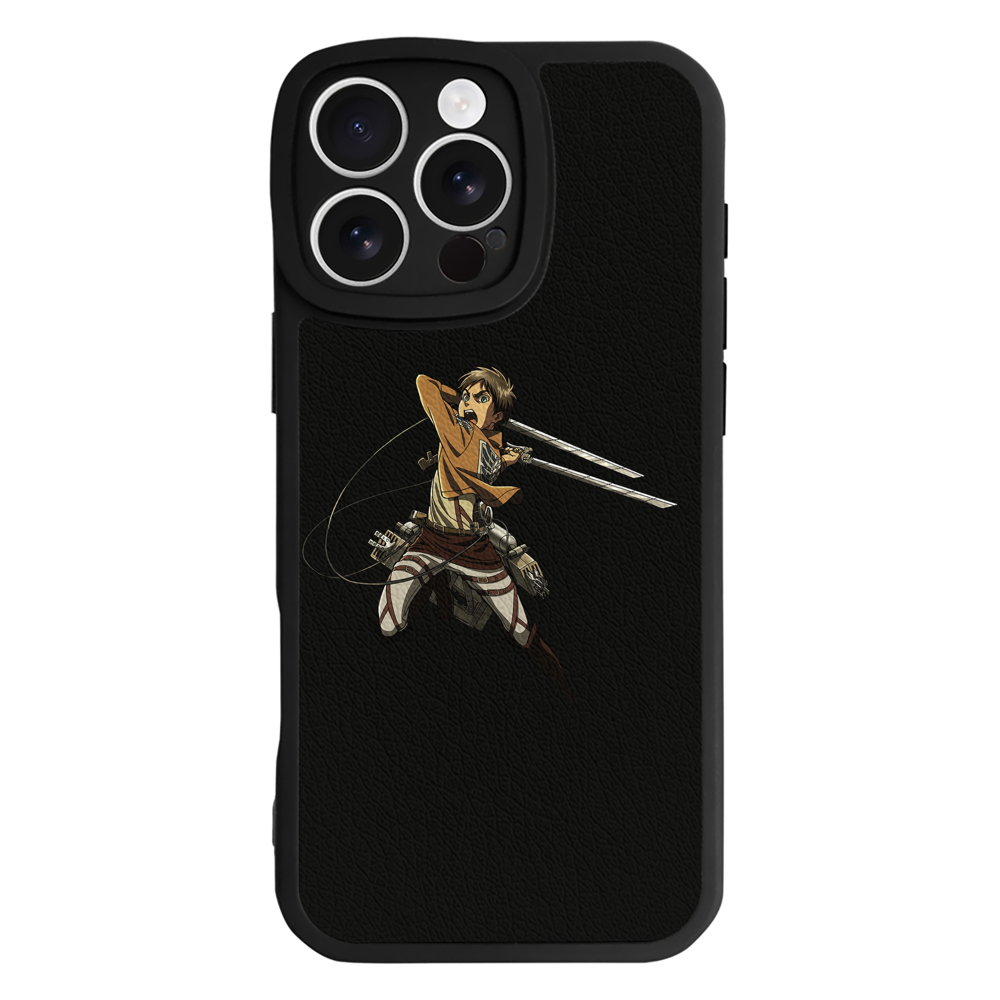（画像用） 進撃の巨人 エレン･イェーガー Attack on Titan Eren Jäger 【iPhone 16シリーズ対応】シリコンスマホケース（レザー調） 材質：シリコン